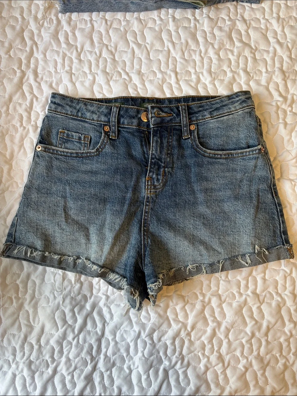 wild fable Medium Blue high-rise rolled cuff Shorts